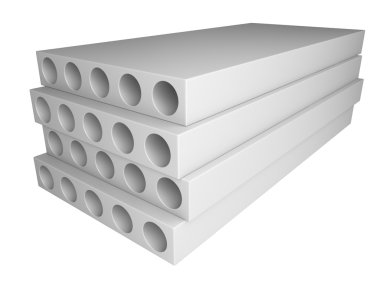 Beton inşaat kat. İçi boş çekirdek deck döşeme.