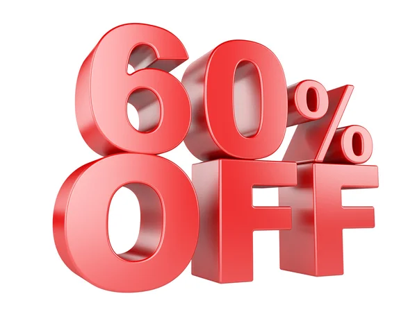 60 percent off 3d icon. — Stock Photo, Image