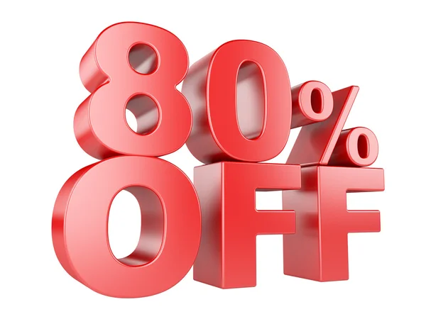 80 percent off 3d icon. — Stock Photo, Image