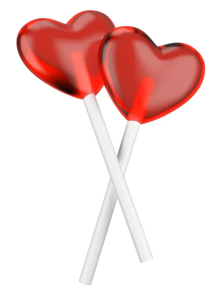 Heart candy lollipops. — Stock Photo, Image