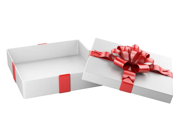 Confezione regalo aperta etichetta regalo vuota — Foto Stock