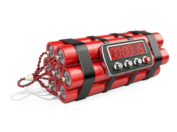 Bomba con timer orologio digitale — Foto Stock