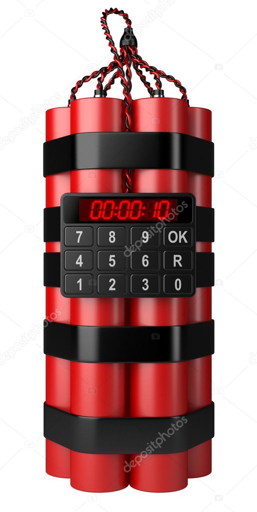 Bomb with digital clock timer