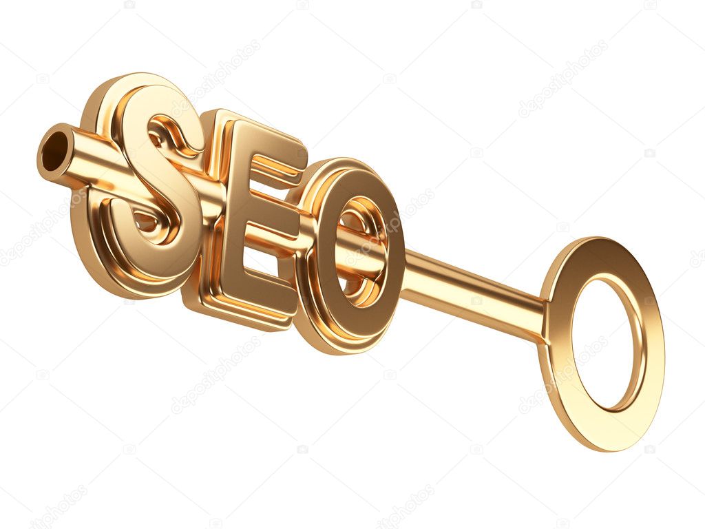 Seo concept with gold key