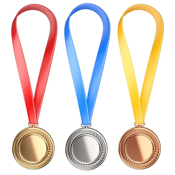 Üç kazanan kavram yerleştirir. Madalya ile şerit