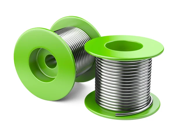 Green coils with wire. — Stock Photo, Image