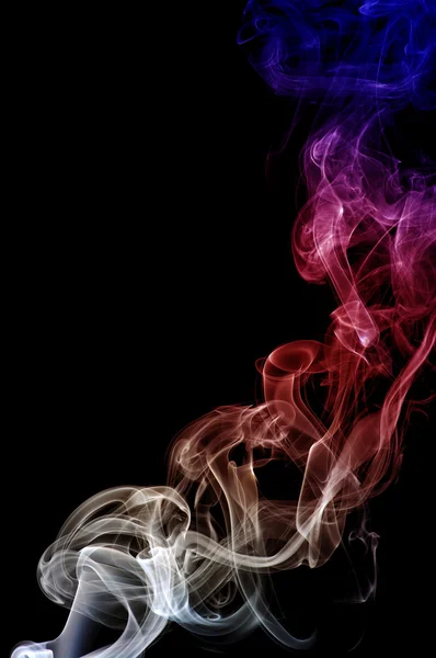 Barevný kouř izolovaných na bílém — Stock fotografie