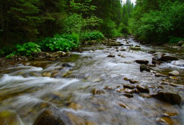 Üzerinden akan nehir dağ
