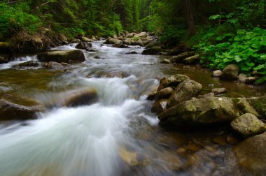 Üzerinden akan nehir dağ