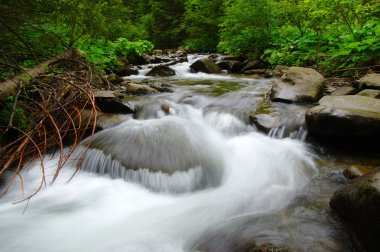 Üzerinden akan nehir dağ