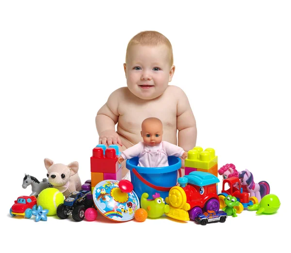 Мальчик и игрушки — стоковое фото