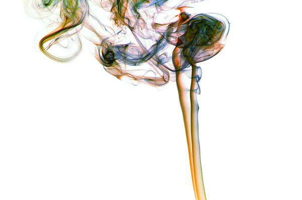 Fumaça colorida isolada em branco — Fotografia de Stock
