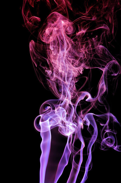 Colored smoke isolated on white background
