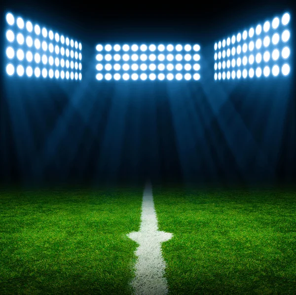 Stadion piłkarski z oświetleniem — Zdjęcie stockowe