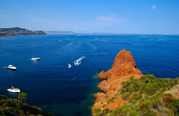 Vacker Sommar Panoramautsikt Över Havet Utsikt Över Klippan Det Kristallklara — Stockfoto