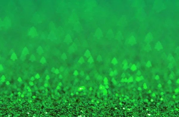 Christmas Tree Green Light Blurred Background — Stock Photo, Image