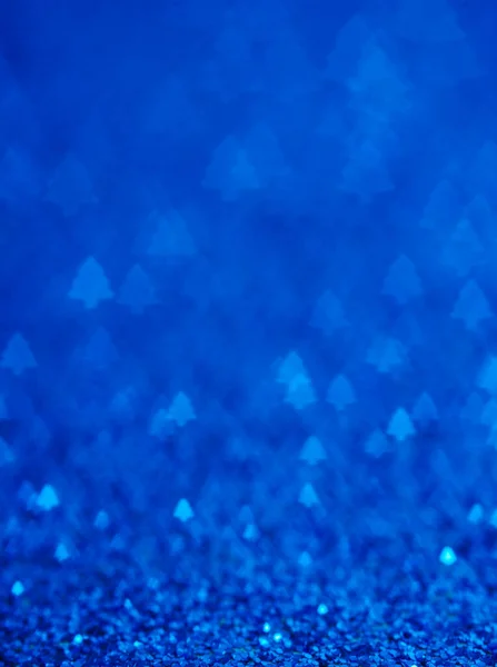 Fondo Brillo Vacaciones Azul Con Árbol Navidad Bokeh Luces Borrosas —  Fotos de Stock