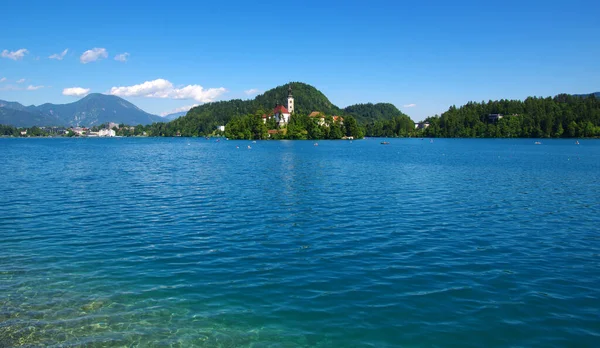 Landscape Lake Bled Mountains Slovenia Europe — Stock Photo, Image