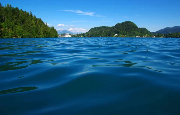 Paisaje Lago Bled Montañas Eslovenia Europa — Foto de Stock