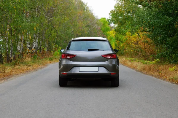 Auto Přírodě Blízkosti Podzimního Stromu — Stock fotografie