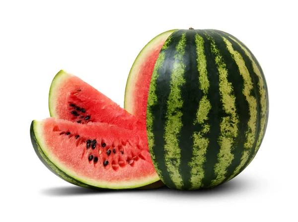 Fresh Sliced Watermelon Isolated White Background Stock Image