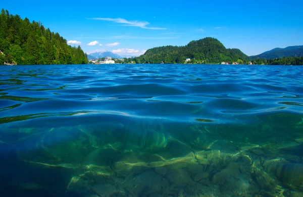 Lago Bled Montañas Eslovenia Europa — Foto de Stock