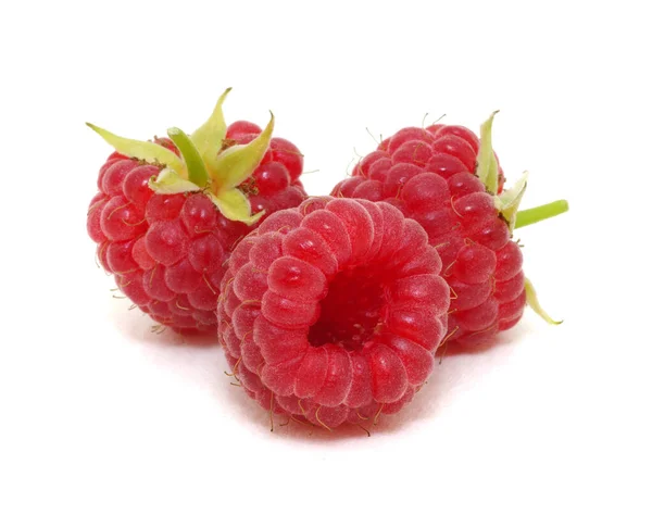 Fresh Raspberry Isolated White Background Stock Image