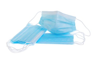 Tıbbi maske beyaz arkaplanda izole edildi