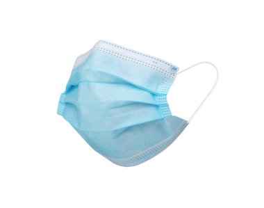 Tıbbi maske beyaz arkaplanda izole edildi