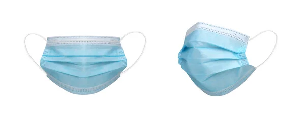 Masker Isolerade Vit Bakgrund Antivirusskyddsstandard För Att Förhindra Coronavirus Covid — Stockfoto