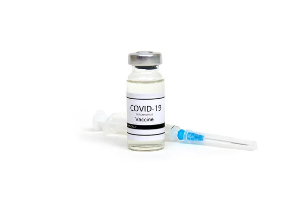 Frascos Vacina Frascos Para Injectáveis Medicamento Seringa Injectáveis Isolados Sobre — Fotografia de Stock