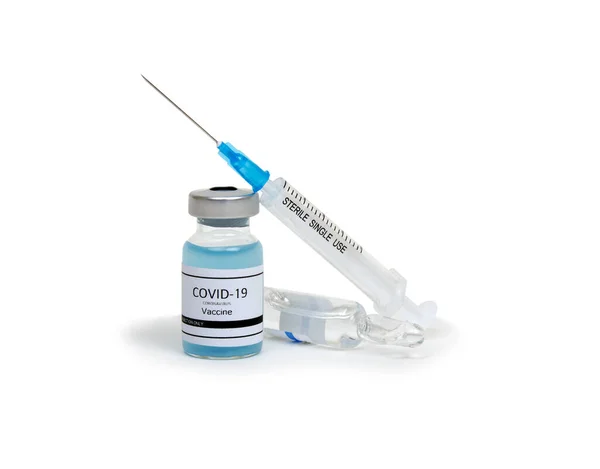 Frascos Vacina Frascos Para Injectáveis Medicamento Seringa Injectáveis Isolados Sobre — Fotografia de Stock