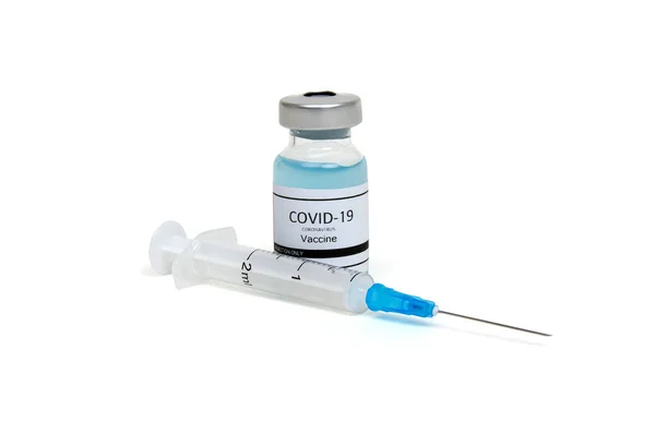 Frascos Vacina Frascos Para Injectáveis Medicamento Seringa Injectáveis Isolados Sobre — Fotografia de Stock