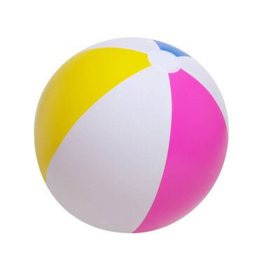 Plaj topu beyaz arka planda izole edilmiş.