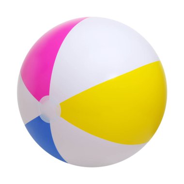 Plaj topu beyaz arka planda izole edilmiş.