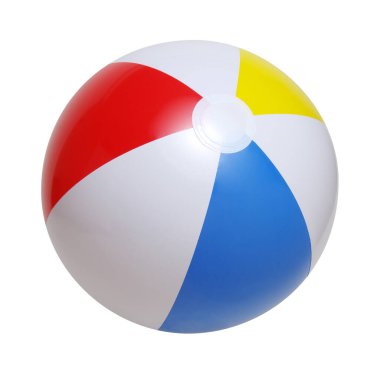 Plaj topu beyaz arka planda izole edilmiş.