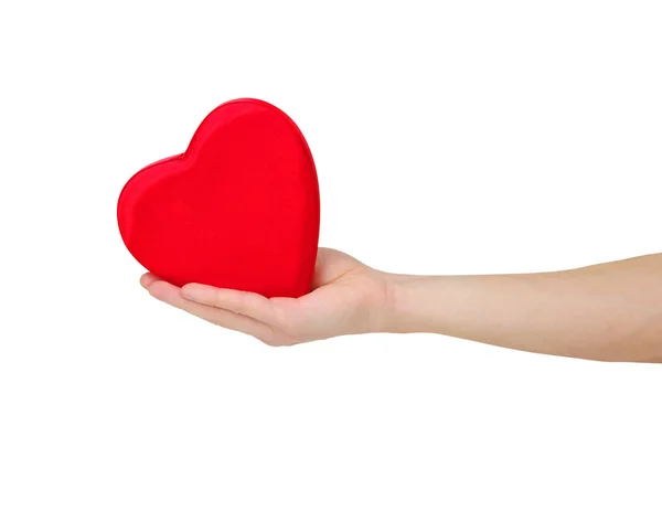 Red heart in hand — Stock Photo, Image