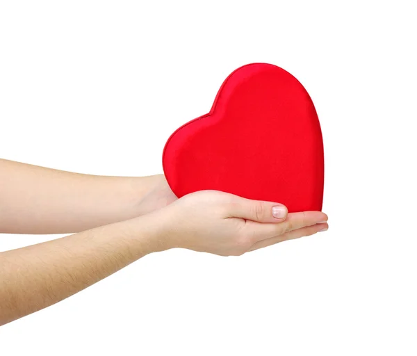 Coração vermelho na mão — Fotografia de Stock