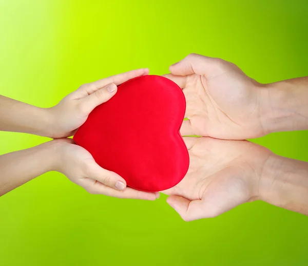 Red heart in hands — Stock Photo, Image