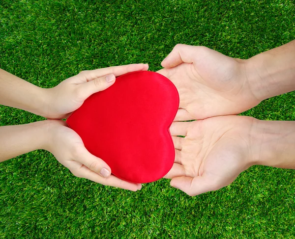 Red heart in hands — Stock Photo, Image