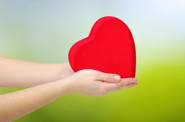 Red heart in hands — Stock Photo, Image