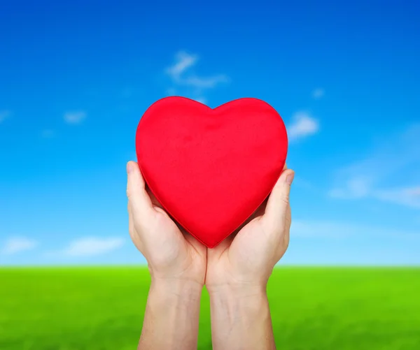 Red heart in hands — Stock Photo, Image