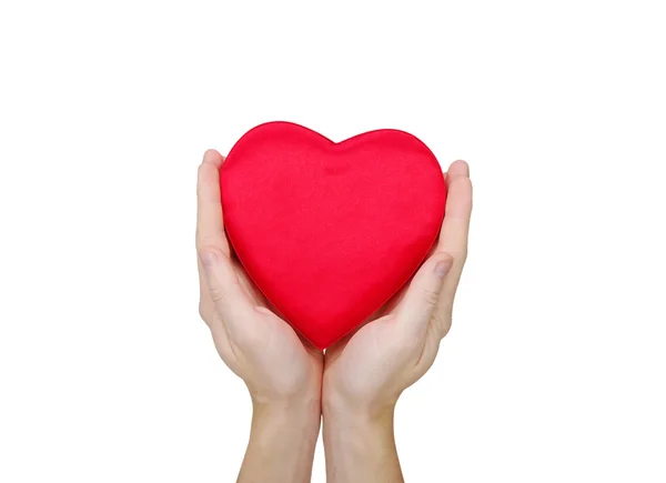 Red heart in hand — Stock Photo, Image