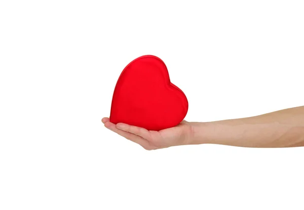 Rotes Herz in der Hand — Stockfoto