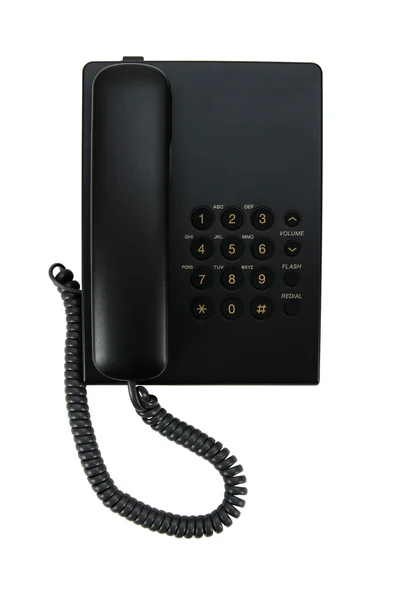 Telefono nero su un bianco — Foto Stock