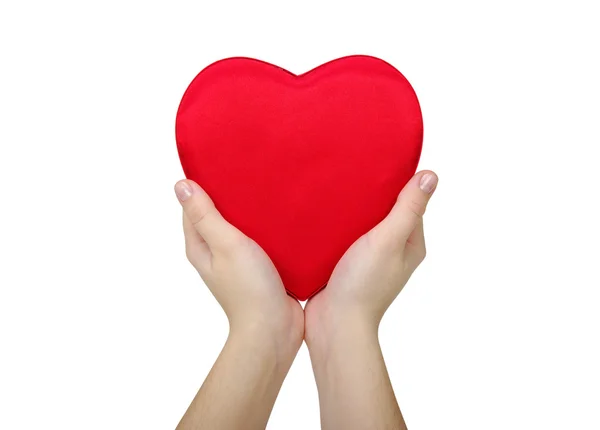 Coração vermelho na mão — Fotografia de Stock