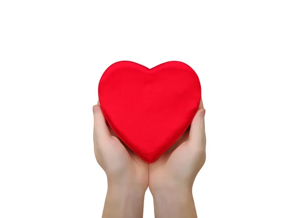 Red heart in hand — Stock Photo, Image