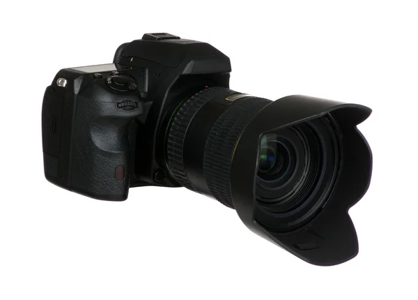 Digital camera with lense isolated on white — Stock Photo, Image