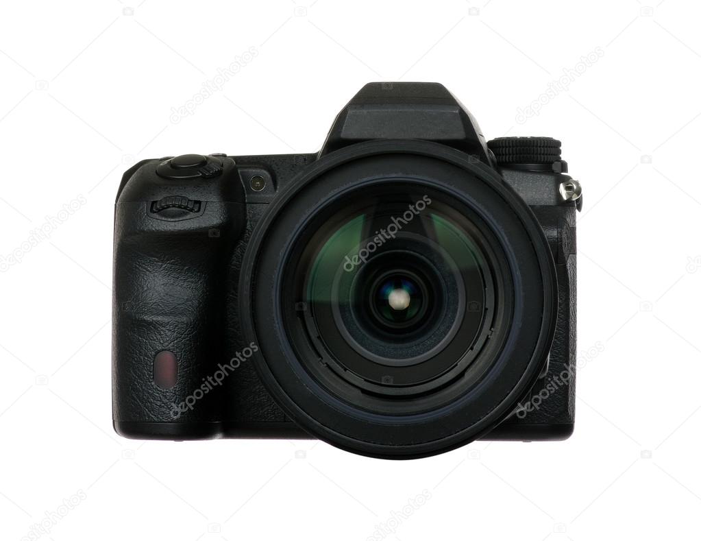 digital camera with lense isolated on white