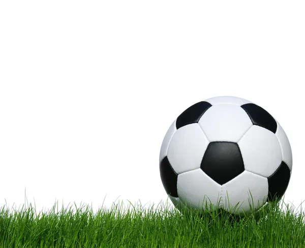 Pallone da calcio su bianco — Foto Stock